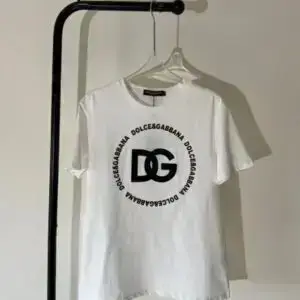 DOLCE & GABBANA Embroidered Logo Interlock Cotton T-Shirt