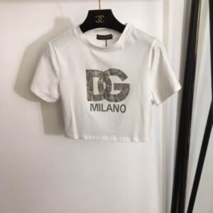 Dolce & Gabbana Embroidered Logo Cropped T-Shirt