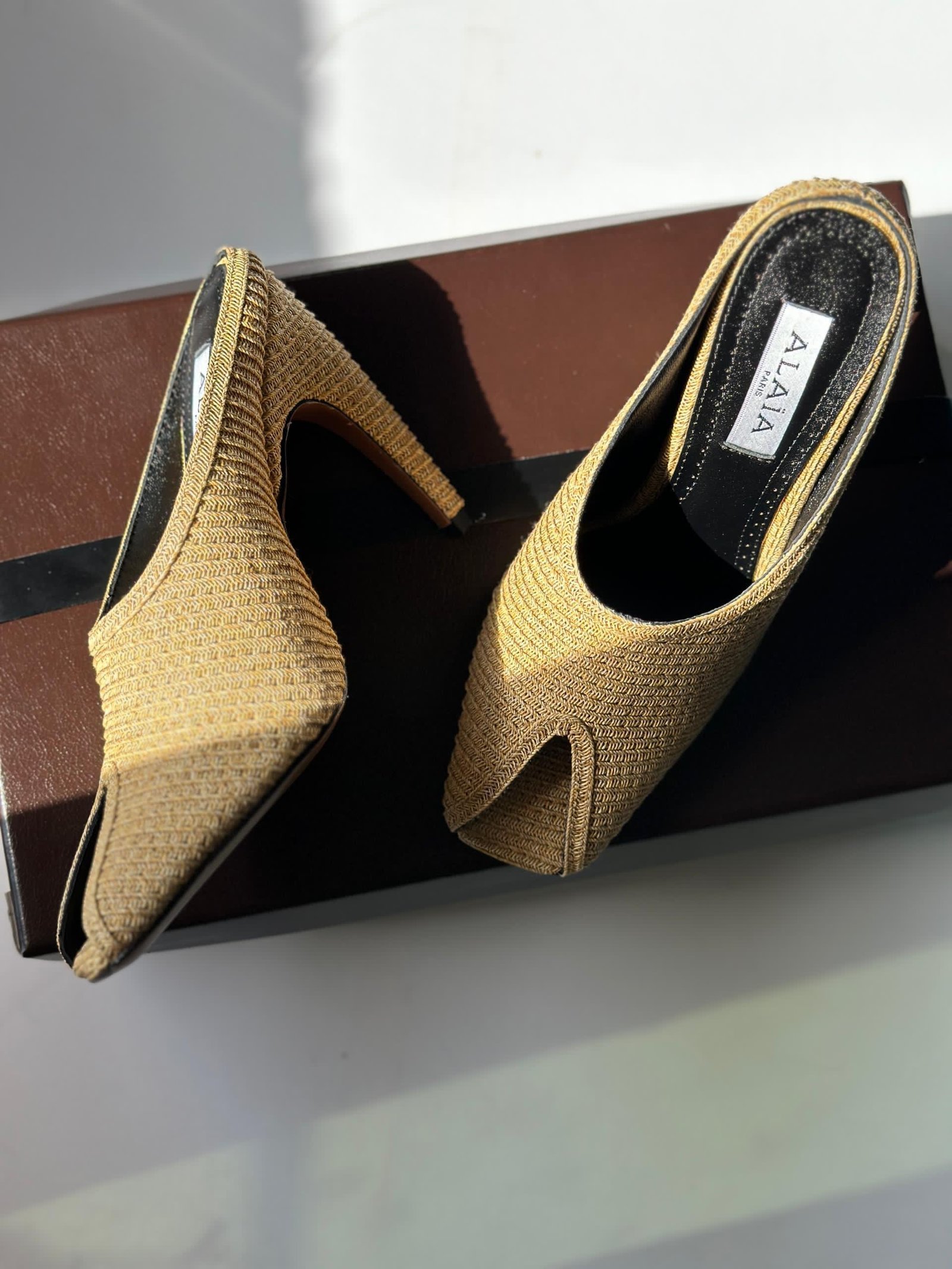 ALAIA Platform Straw Mules ALAIA Platform Straw Mules