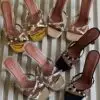 Amina Muaddi Silver Summer Heels