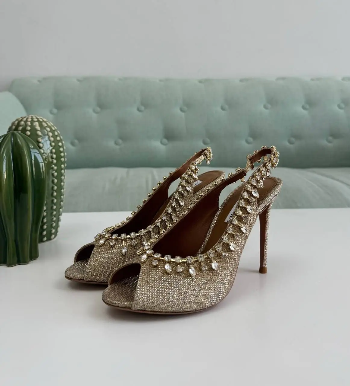 AQUAZZURA Temptation Crystal-Embellished Sandals AQUAZZURA Temptation Crystal-Embellished Sandals