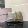 Balenciaga Hourglass Crinkled Leather Bag