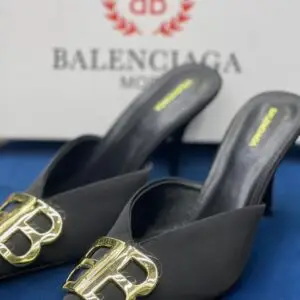 BALENCIAGA Velvet BB Toe Mules