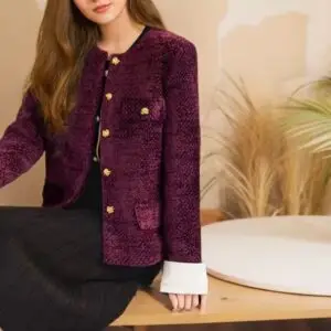 CHANEL Style Tweed Jacket Sweater