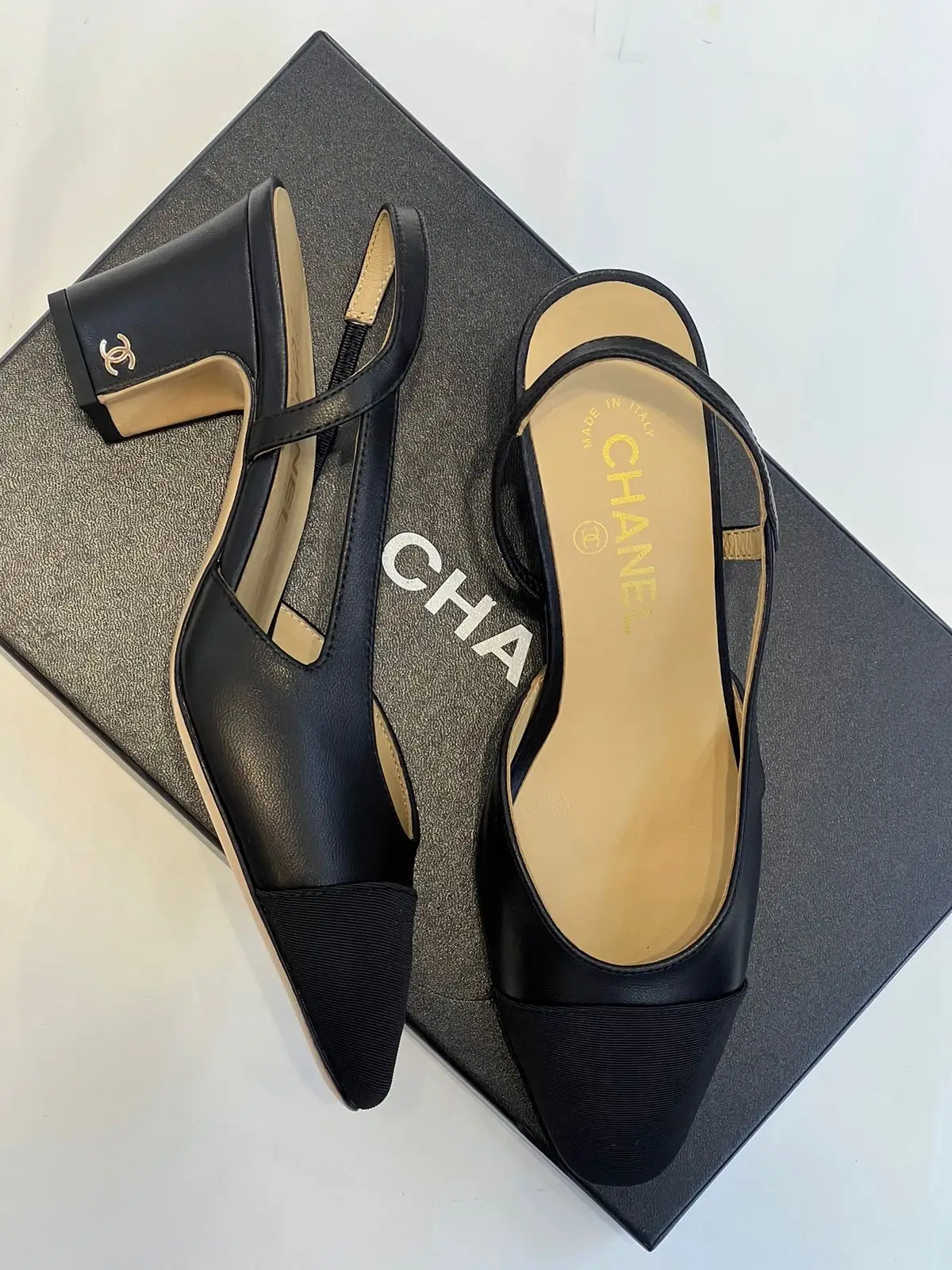 CHANEL Iconic Tweed Slingback Heels CHANEL Iconic Tweed Slingback Heels