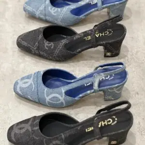 Chanel Denim CC Slingback Pumps