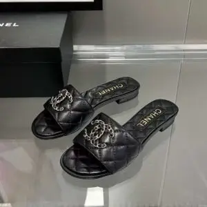 CHANEL Chain Buckle Slippers