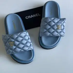 Chanel Quilted CC Flat Slippers