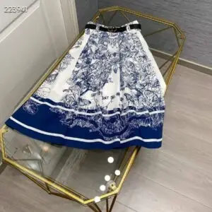 DIOR Floral Print Elastic Waist Skirt