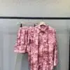DIOR Maroon Floral Print Shirt