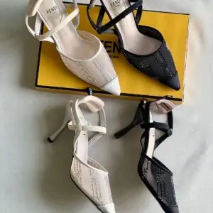 FENDI Colibri Mesh Slingback Heels