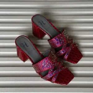 GINA Crystal-Embellished Leather Sandals