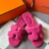 HERMES Woolskin Oran Sandals