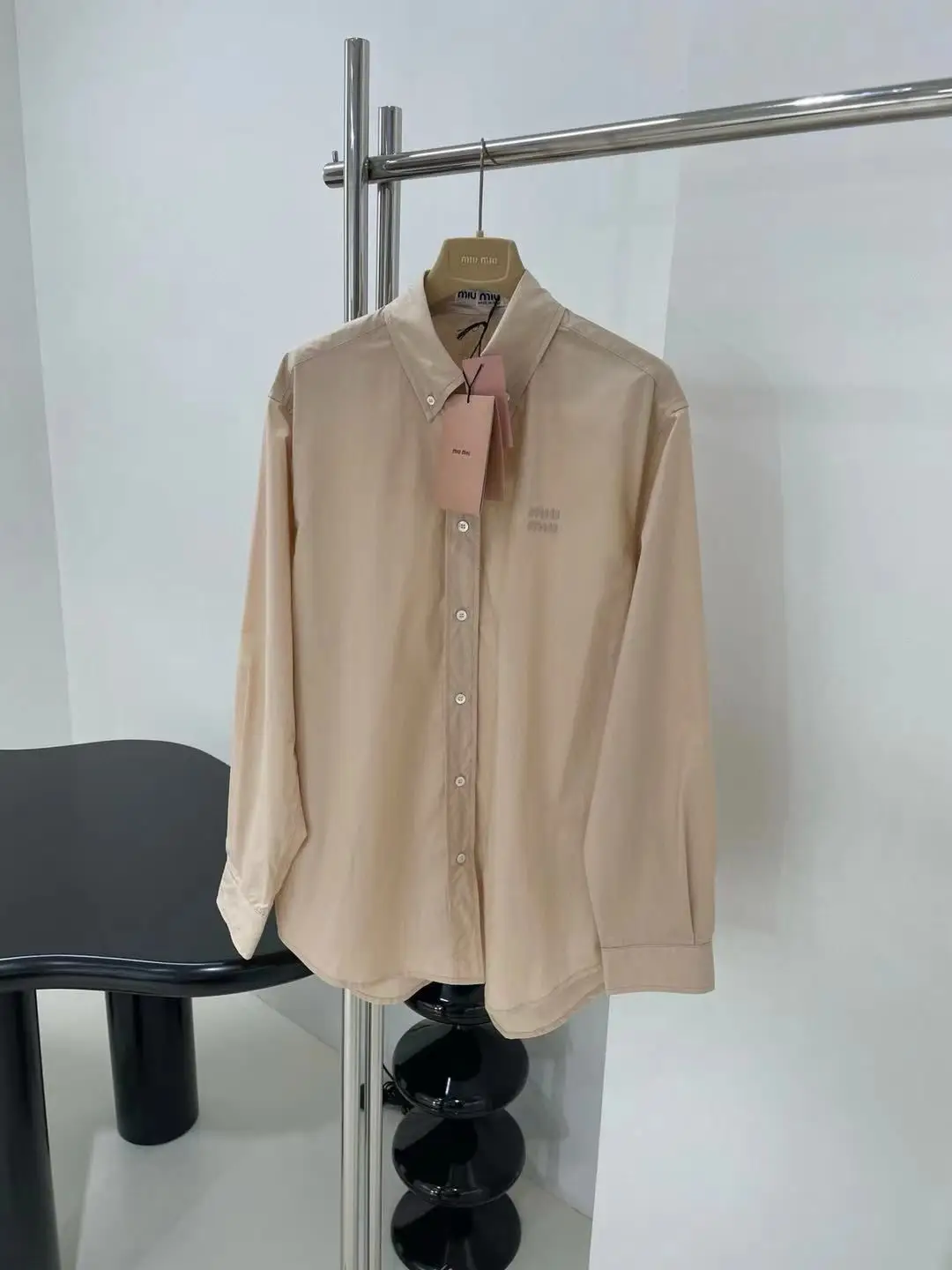 MIU MIU Andamen Camel Dobby Shirt MIU MIU Andamen Camel Dobby Shirt