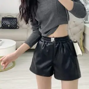 MIU MIU Handmade Sheepskin Leather Shorts