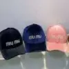 MIU MIU Denim Logo Baseball Cap