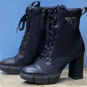 PRADA Leather Nylon Booties