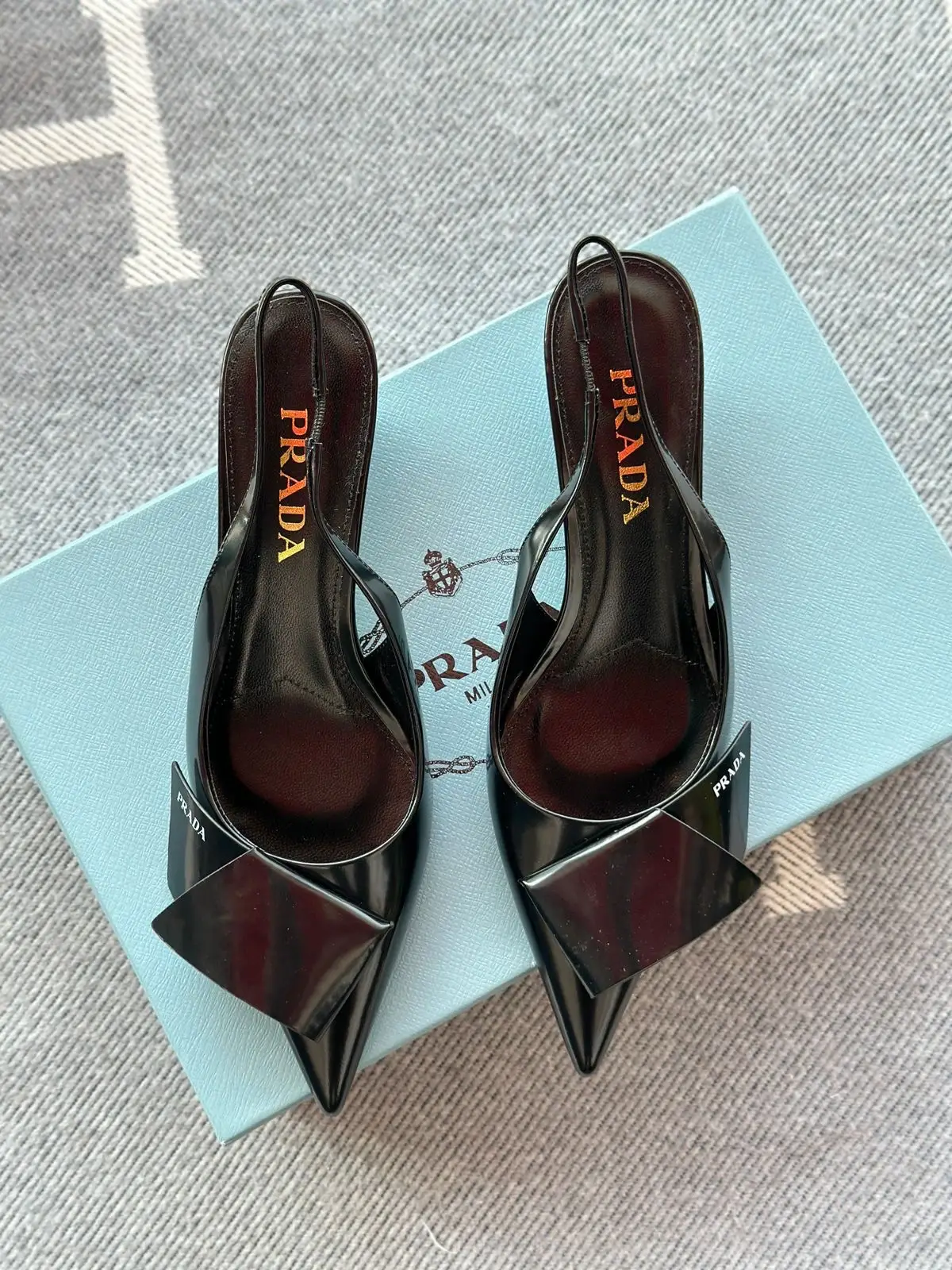 PRADA Patent Leather Slingback Pumps PRADA Patent Leather Slingback Pumps