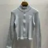 PRADA Denim Slim Knitted Cardigan