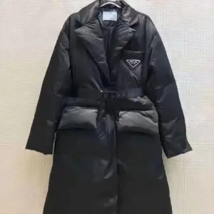 PRADA Nylon Belted Puffer Coat
