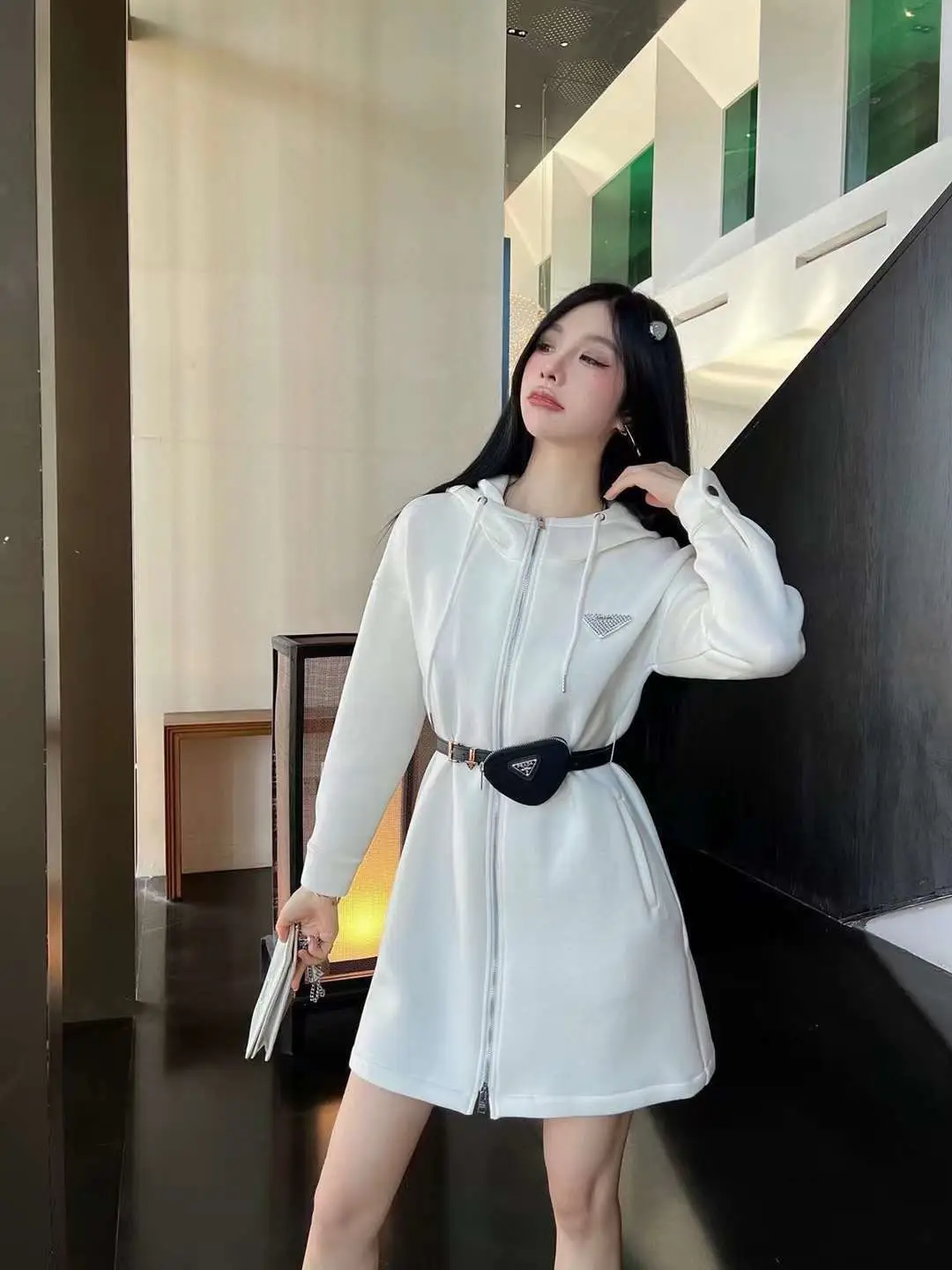 PRADA Sleek Half Zip-Up Dress PRADA Sleek Half Zip-Up Dress