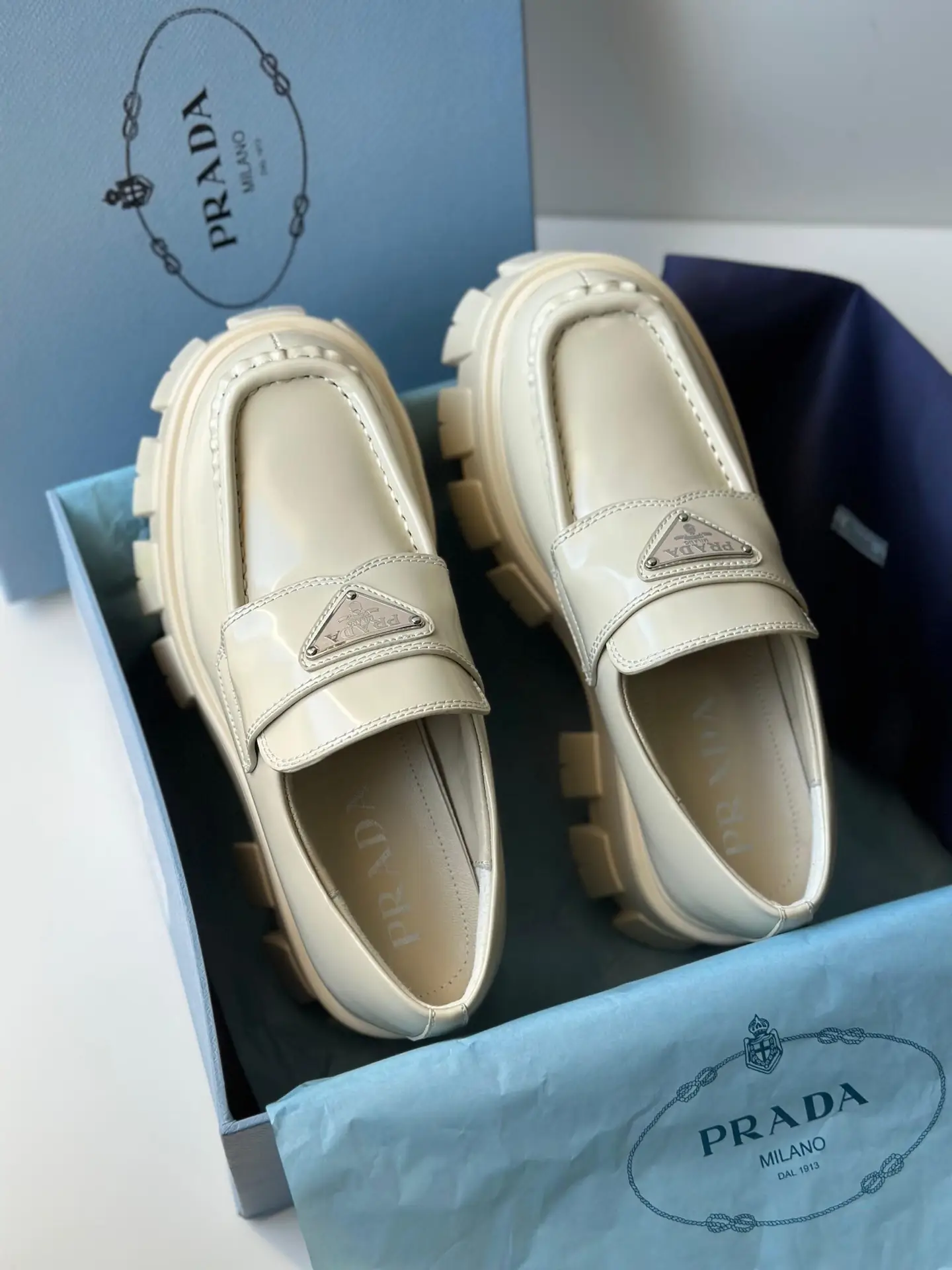 PRADA Monolith Leather Loafers PRADA Monolith Leather Loafers