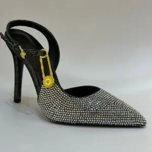 VERSACE Rhinestone Medusa High Heel Sandals