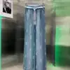 YSL White Printed Women's Wide-Leg Palazzo Pants