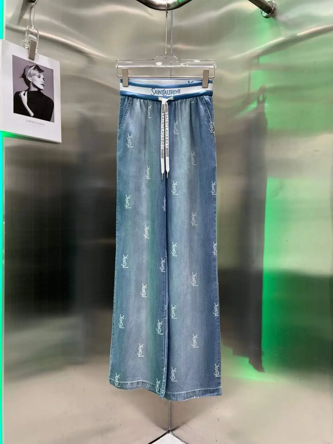 YSL White Printed Women's Wide-Leg Palazzo Pants YSL White Printed Women's Wide-Leg Palazzo Pants