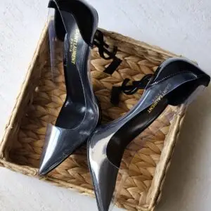 YSL Opyum Clear PVC Pumps with Metal Heel