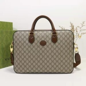 Gucci GG Interlocking Leather Briefcase for Men