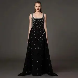 Balmain-style Embellished Maxi Dress