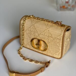 Dior Caro Raffia Mini Bag