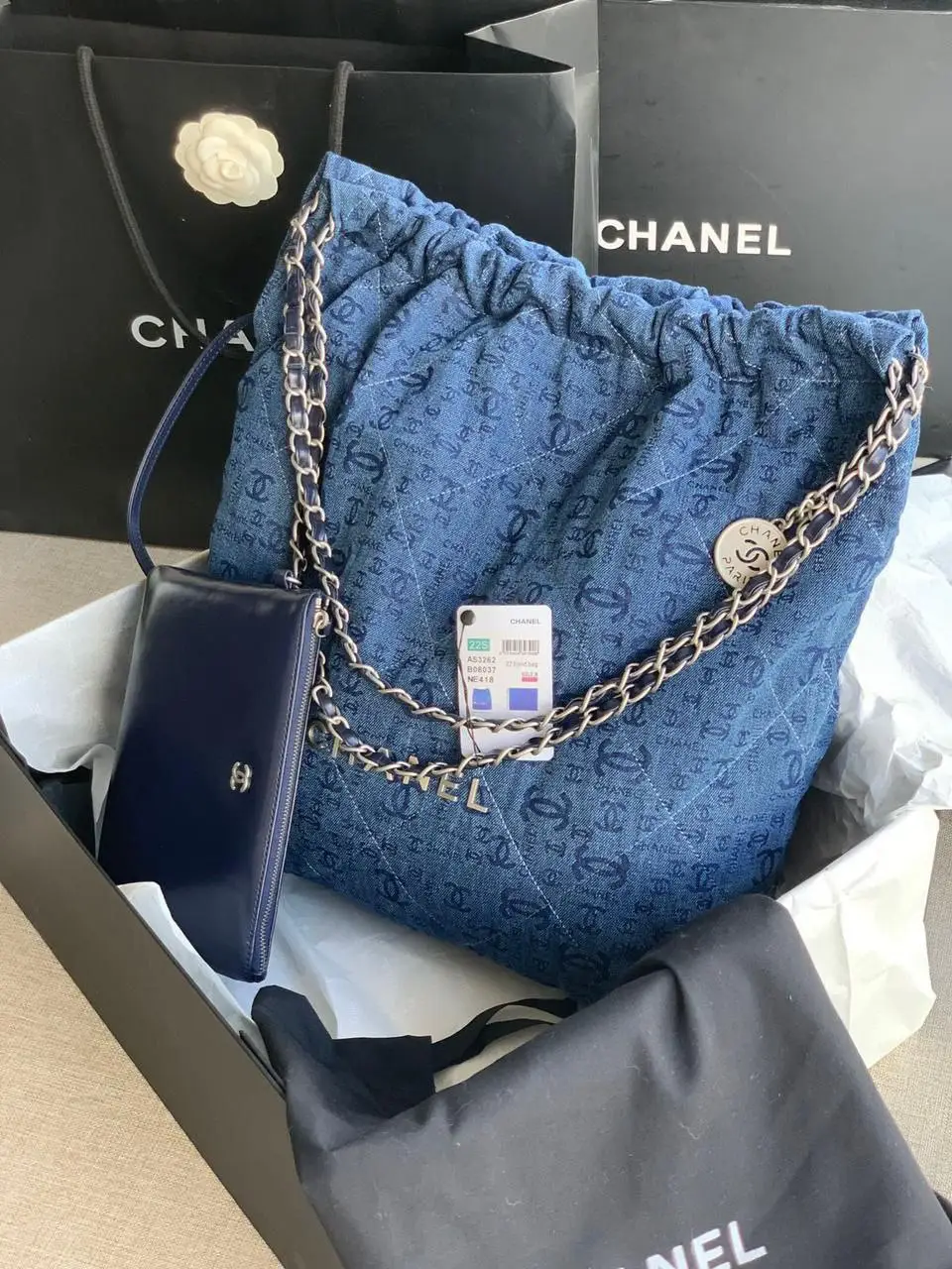 CHANEL Denim Shoulder Handbag CHANEL Denim Shoulder Handbag