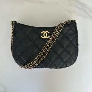 CHANEL Quilted Lambskin Hobo Bag
