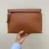 Loewe T Logo Leather Pouch