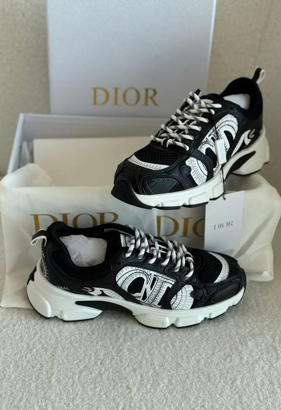 Dior Chrono Sneaker Mesh Black & White Dior Chrono Sneaker Mesh Black & White