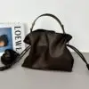 L OE WE Flamenco Leather Drawstring Tote