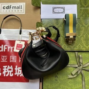 GUCCI Attaché Leather Handbag