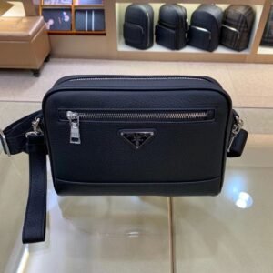 Prada Saffiano Leather Wristlet Messenger Bag