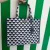 Prada Symbole Embroidered Fabric Tote Bag