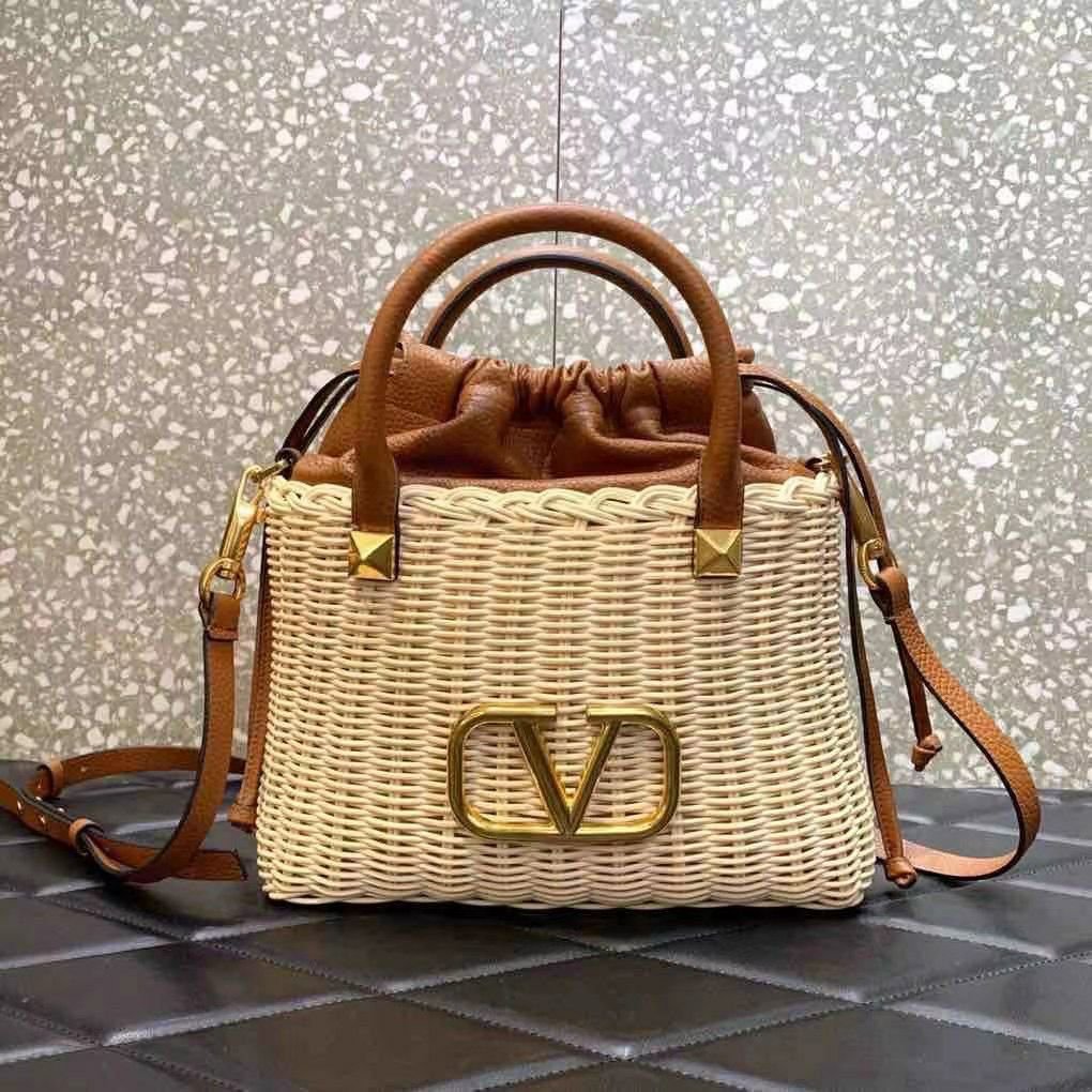 Valentino Vlogo Signature Wicker Bucket Bag Valentino Vlogo Signature Wicker Bucket Bag