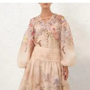 ZIMMERMAN Drawn Print Midi Skirt