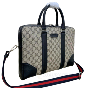 GUCCI Black GG Supreme Medium Briefcase