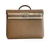 HERMES Kelly Maxi Beige Marfa Togo Leather Laptop Bag
