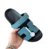 HERMES Chypre Black & Blue Sandals for Men