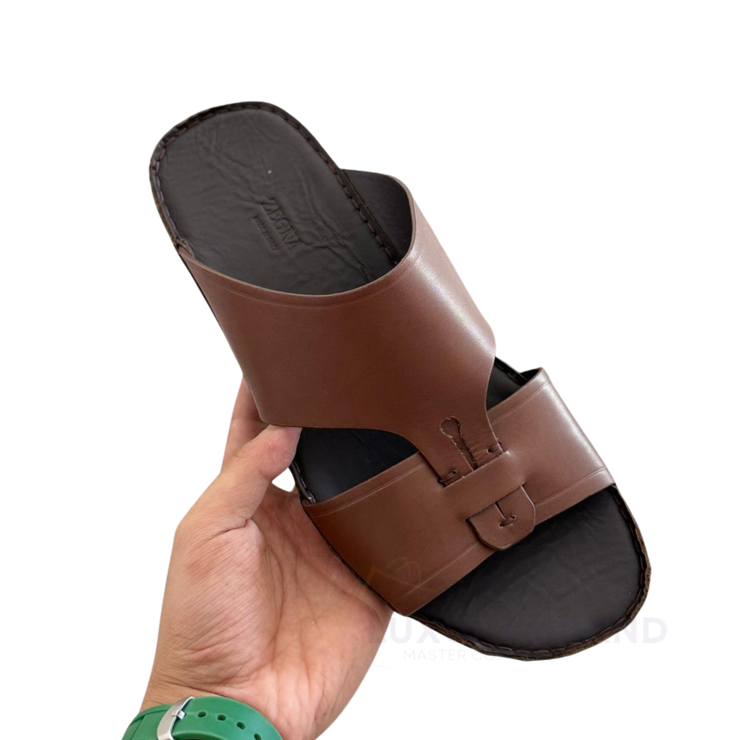 ZEGNA Men's Black Leather Open Sandal ZEGNA Men's Black Leather Open Sandal