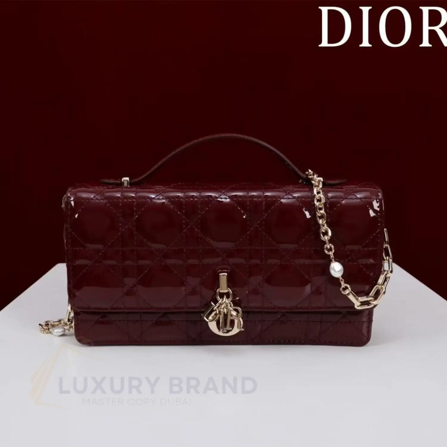 DIOR Lady Patent Leather Clutch Bag DIOR Lady Patent Leather Clutch Bag