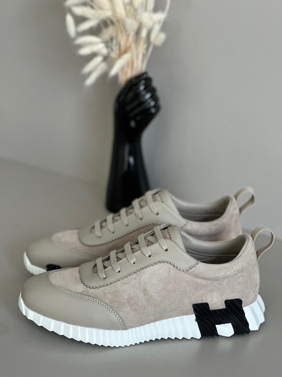 Hermes Beige Suede Bouncing Sneakers Hermes Beige Suede Bouncing Sneakers