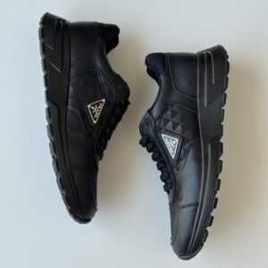 Prada Prax Black Leather Sneakers